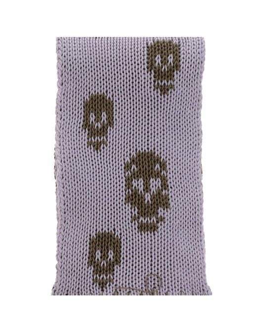 McQueen Purple Tasseled Scarf