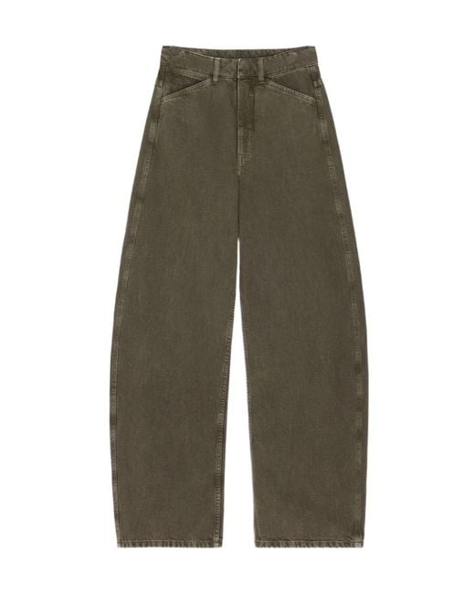 Lemaire Green High Waisted Curved Pants