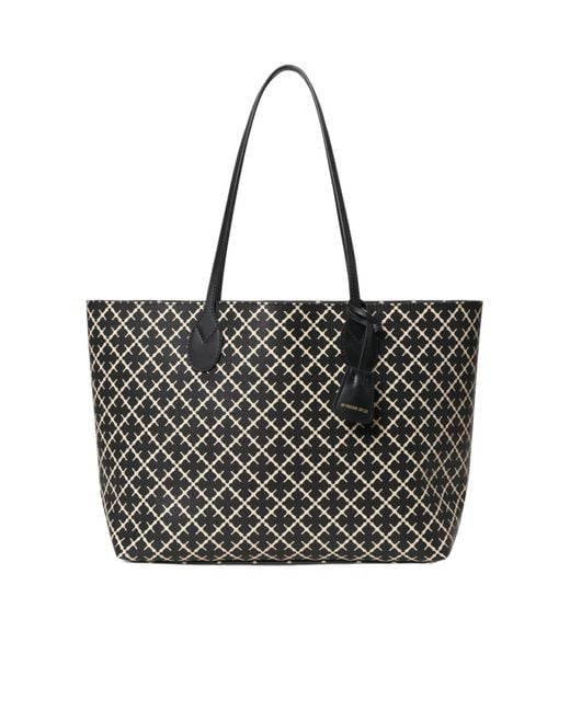 By Malene Birger Black Abigail Geometric-Pattern Tote Bag