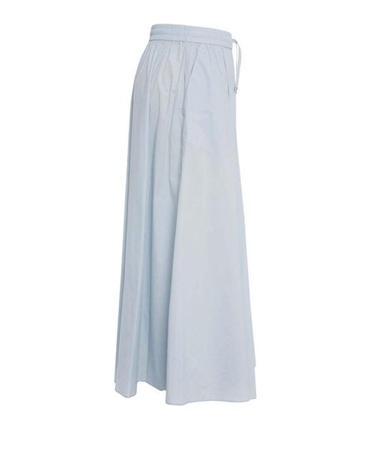 Herno Blue Drawstring Pleat Detailed Skirt
