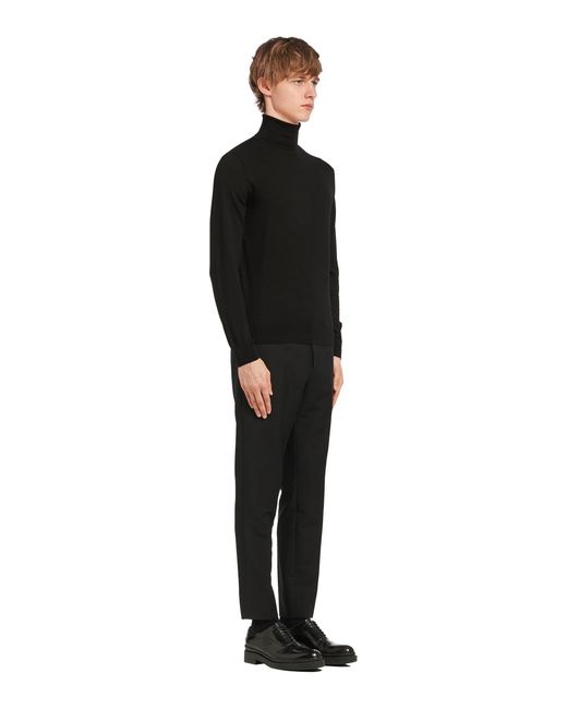 Prada Black Turtleneck Knitted Pullover for men