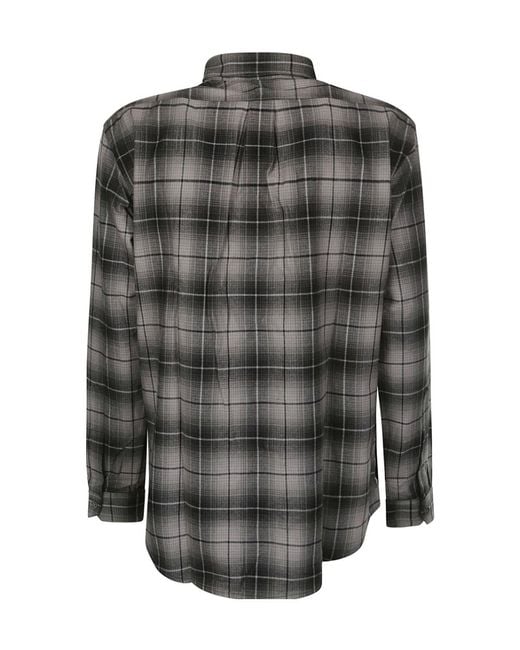 Y. Project Gray Plaid Long-Sleeved Shirt for men