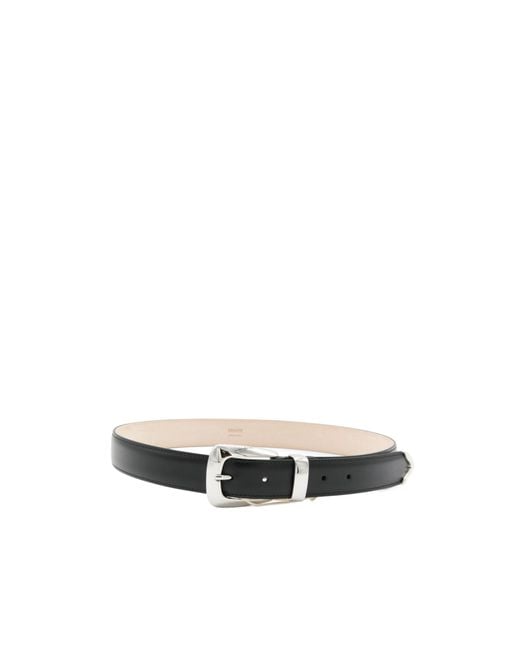 Khaite White Pointed-Tip Buckle-Fastened Belt
