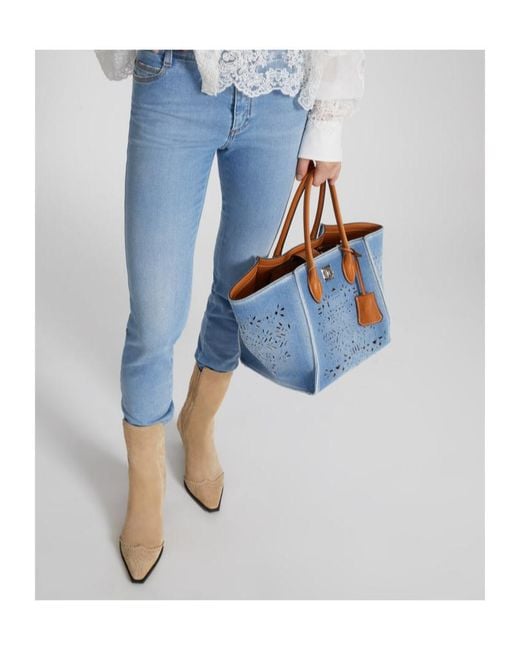 Ermanno Scervino Blue Faded Skinny Jeans