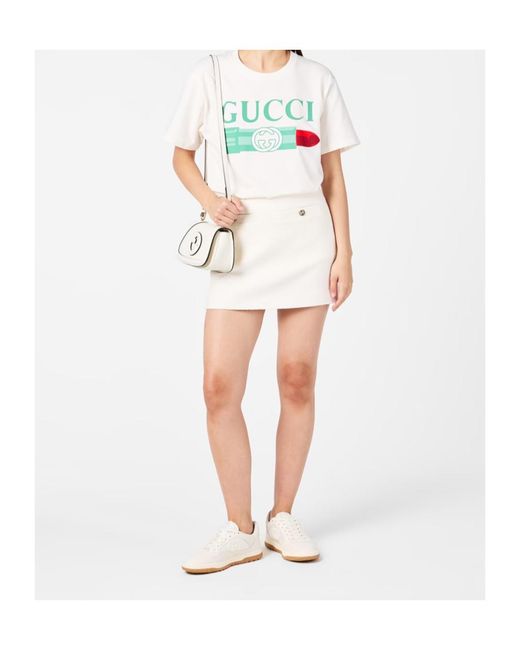Gucci White Mac80 Leather Sneakers