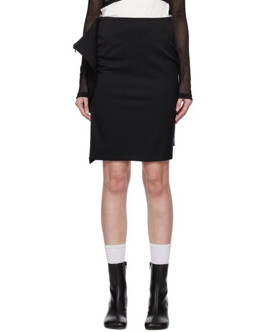 MM6 by Maison Margiela Black Panelled Denim Miniskirt