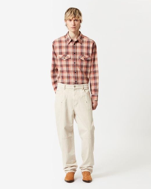 Isabel Marant White Logo Patch Straight-Leg Pants for men