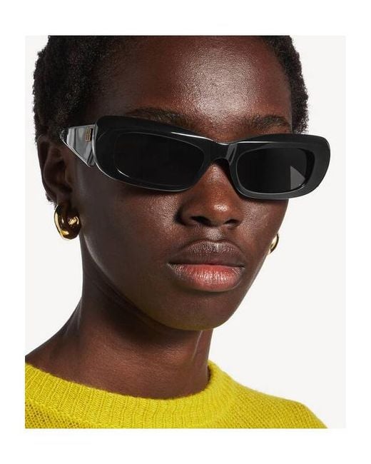 Balenciaga White Eyewear Diva Rectangle Frame Sunglasses
