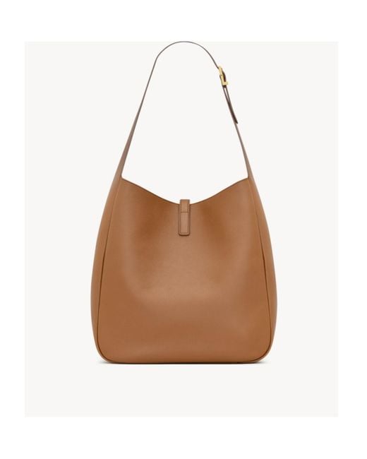 Saint Laurent Brown Le 5 À 7 Logo Plaque Large Shoulder Bag