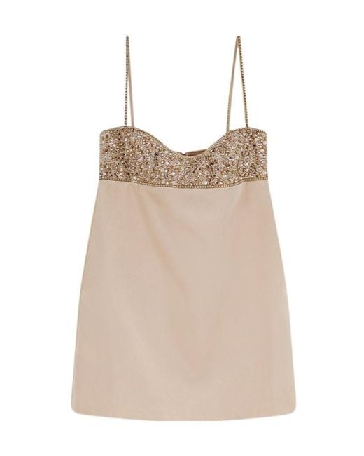 retroféte Natural Mini Crystal-Embellished A-Line Dress