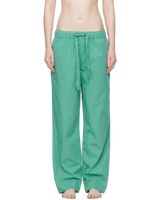 Tekla Green Drawstring Pajama Pants for men