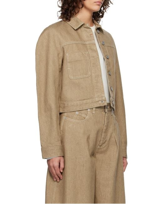 Jacquemus Natural Ovalo Cropped Denim Jacket