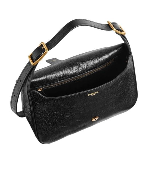 Balenciaga Black Clicca Medium Shoulder Bag