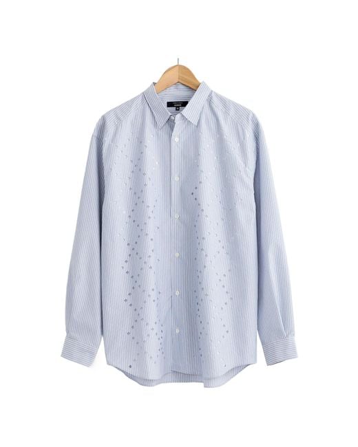 Comme des Garçons Blue Long-Sleeved Blouse for men