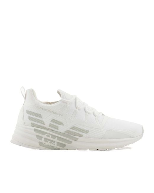 EA7 White Laced Sneakers for men