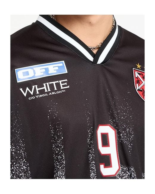 Off-White c/o Virgil Abloh Black Gradient Effect V-Neck T-Shirt for men