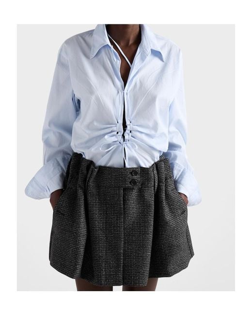 Prada Black Checked Mini Skirt