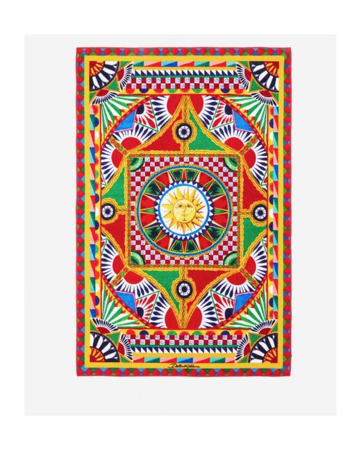 Dolce & Gabbana White Foulard Printed Terry Bath Towel for men