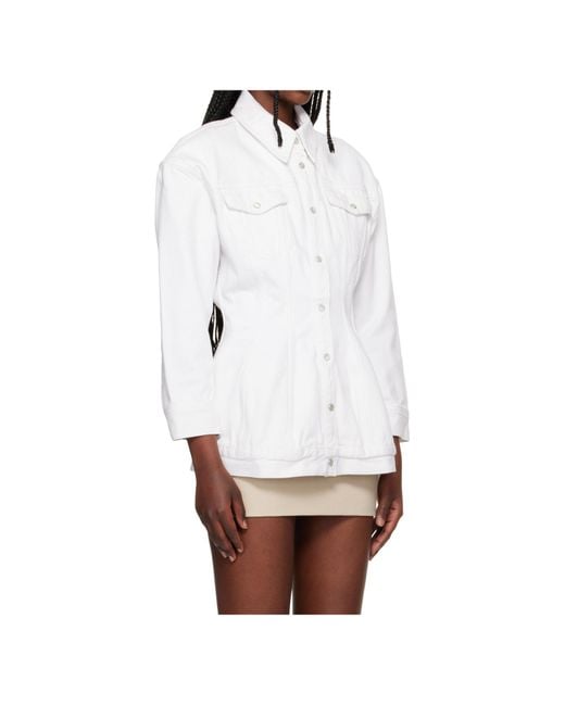 Wardrobe NYC White Non-Elastic Denim Jacket