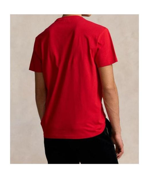 Ralph Lauren Red Polo Classic Fit Polo Bear Jersey T-Shirt for men