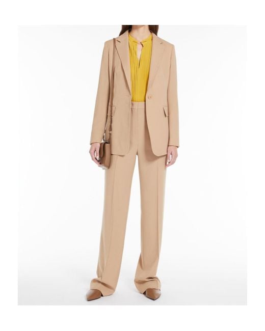 Max Mara Natural Single-Breasted Wool Blazer
