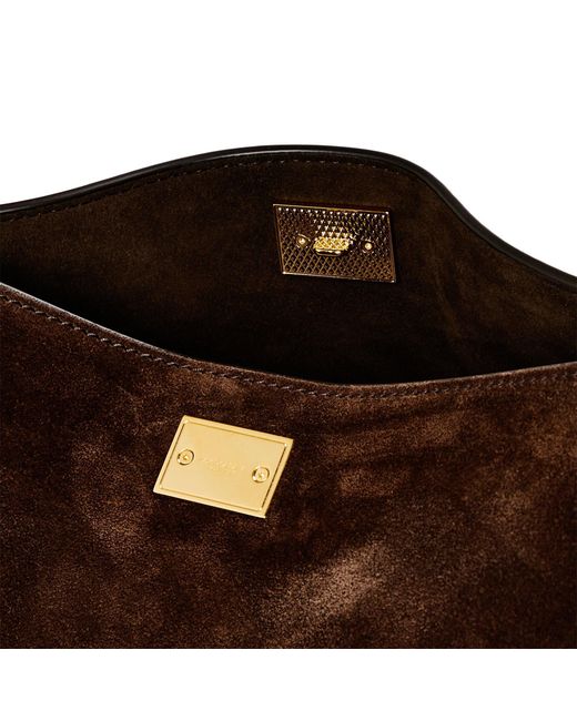 Dolce & Gabbana Black Dark Suede Shoulder Bag