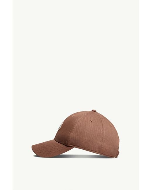 Moncler Brown Gabardine Logo Patch Baseball Cap