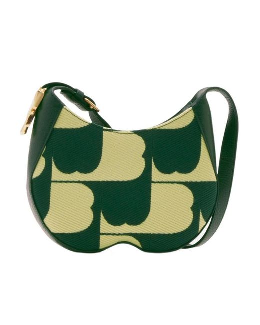 Burberry Green Small Chess Leather Shoulder Bag