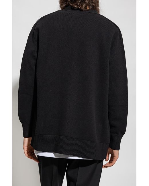 McQueen Black Cut-Out Knitted Cardigan for men
