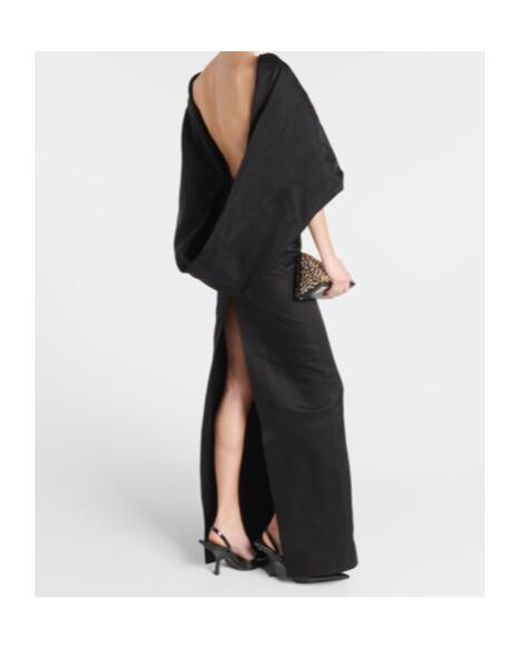 The Attico Black Caped Midi Dress