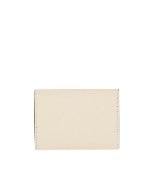 Marni White Logo Printed Tri-Fold Wallet