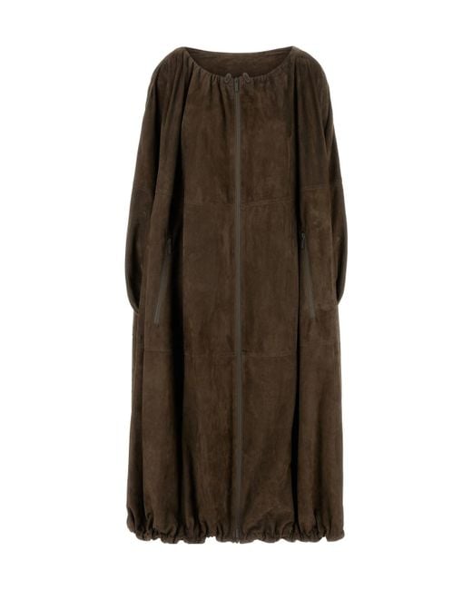 Ferragamo Brown Suede Overcoat