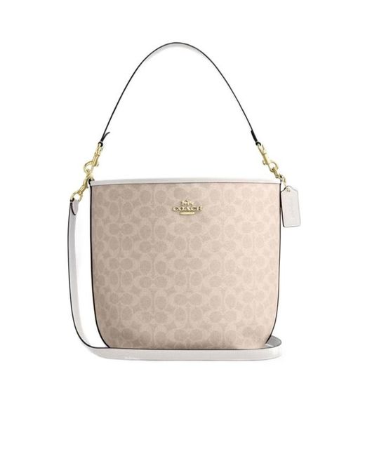 COACH White Magnetic Buckle Shoulder Bag