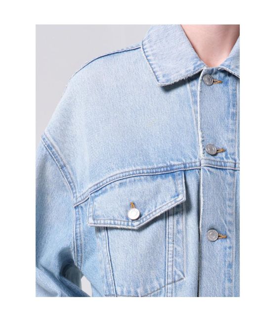 Agolde Blue Button-Up Denim Jacket