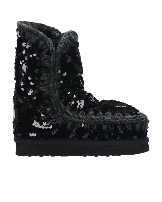 Mou Black Logo Short Boots