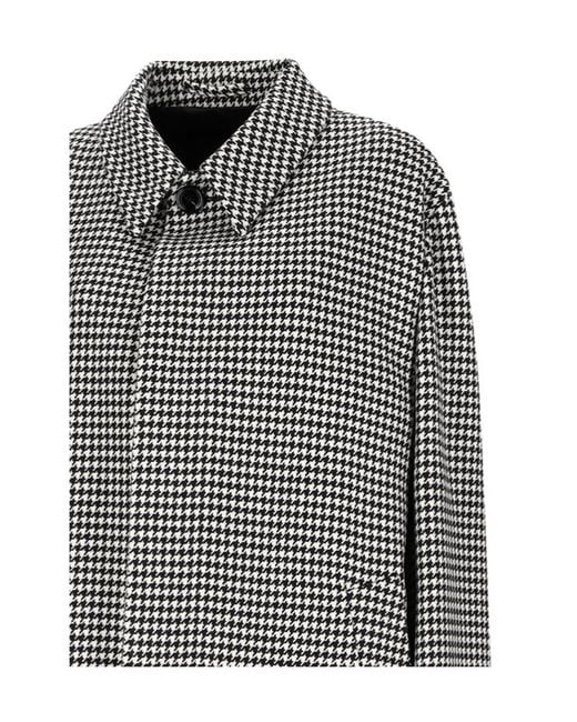 Lardini Gray Houndstooth Wool Coat for men