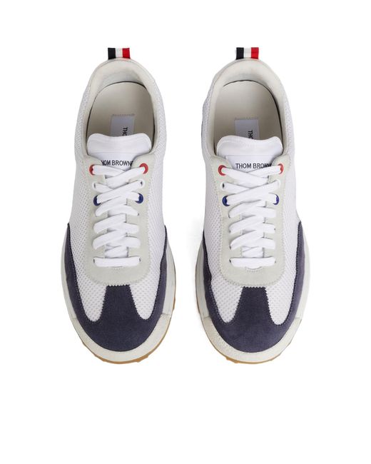 Thom Browne Blue Tech Runner Lace-Up Sneakers for men