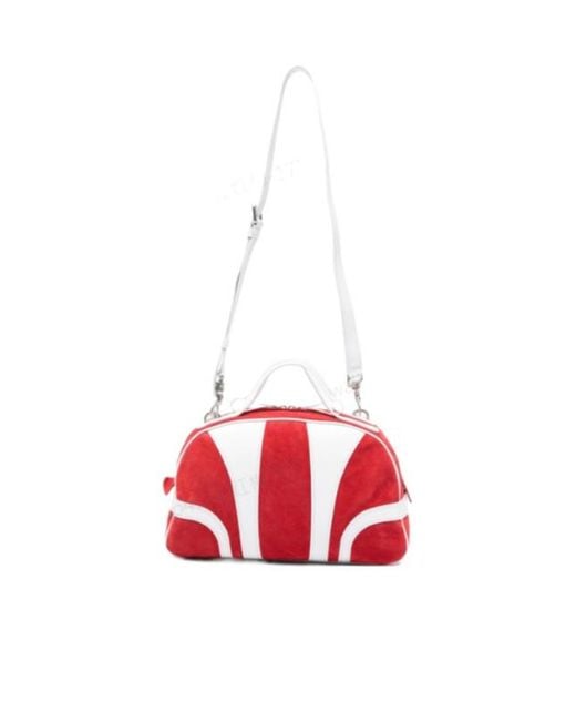 Dries Van Noten Red Striped Design Shoulder Bag for men