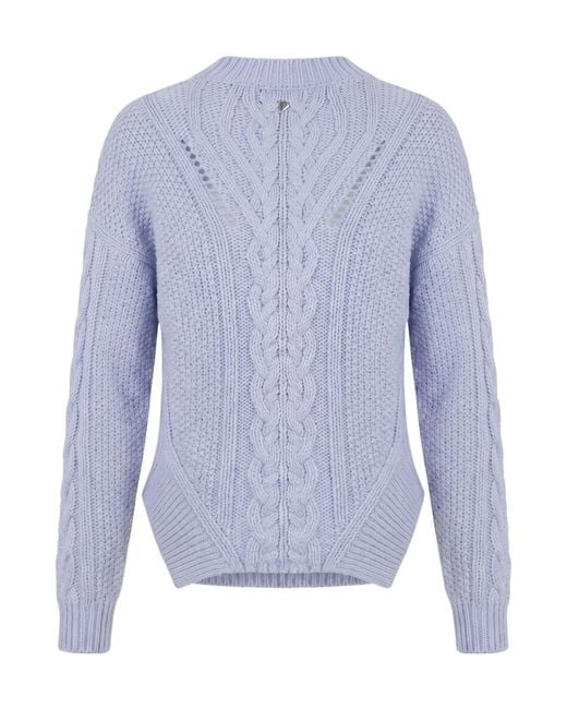 Dondup Blue Cable-Knit Crew-Neck Sweater