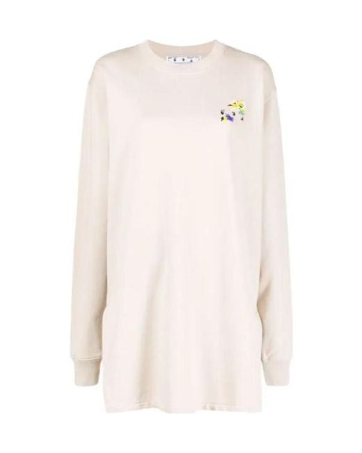 Off-White c/o Virgil Abloh White Floral-Arrows Sweater Dress