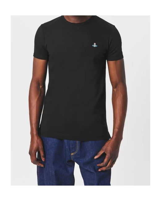 Vivienne Westwood Black Crew Neck Short-Sleeved T-Shirt for men