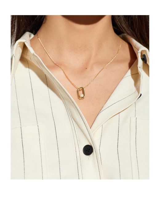 AllSaints White Rectangular Pendant Necklace