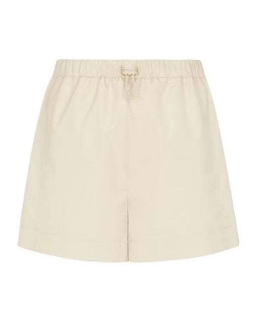 Fendi Natural Logo Printed Elasticated Waist Shorts