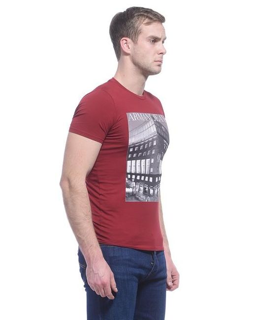 Armani Jeans Red Logo Detail T-Shirt for men