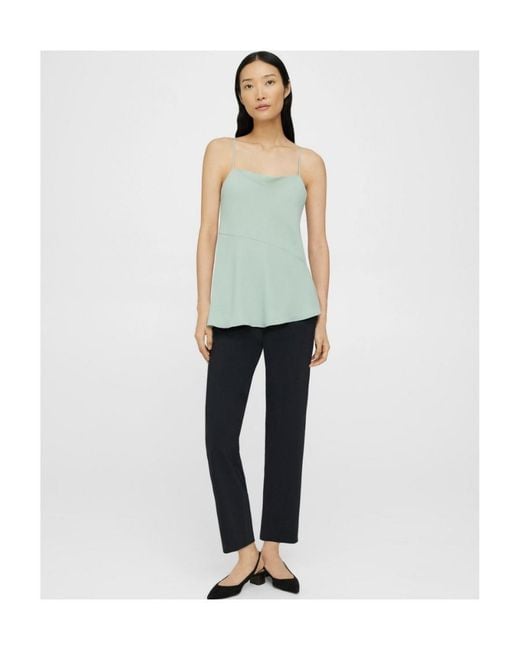 Theory Green Asymmetric Camisole Top