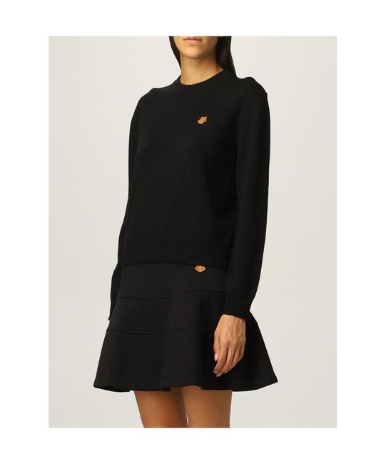 KENZO Black Tiger-Patch Knitted Jumper