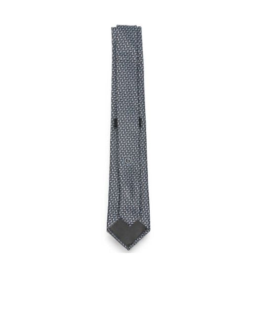 Giorgio Armani White Geometric-Patterned Tie for men
