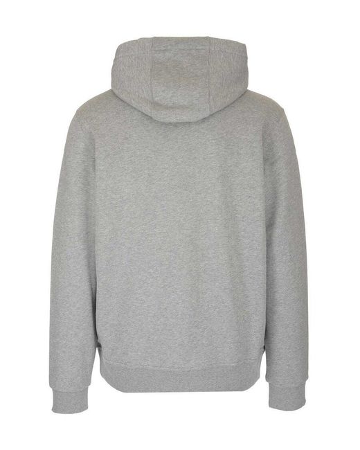 Burberry Gray Hooded Drawstring Sweater for men