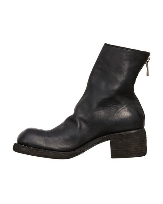 Guidi Black Back-Zip Short Boots