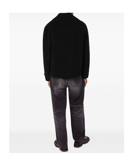 Moschino Black Double-Breasted Coat for men